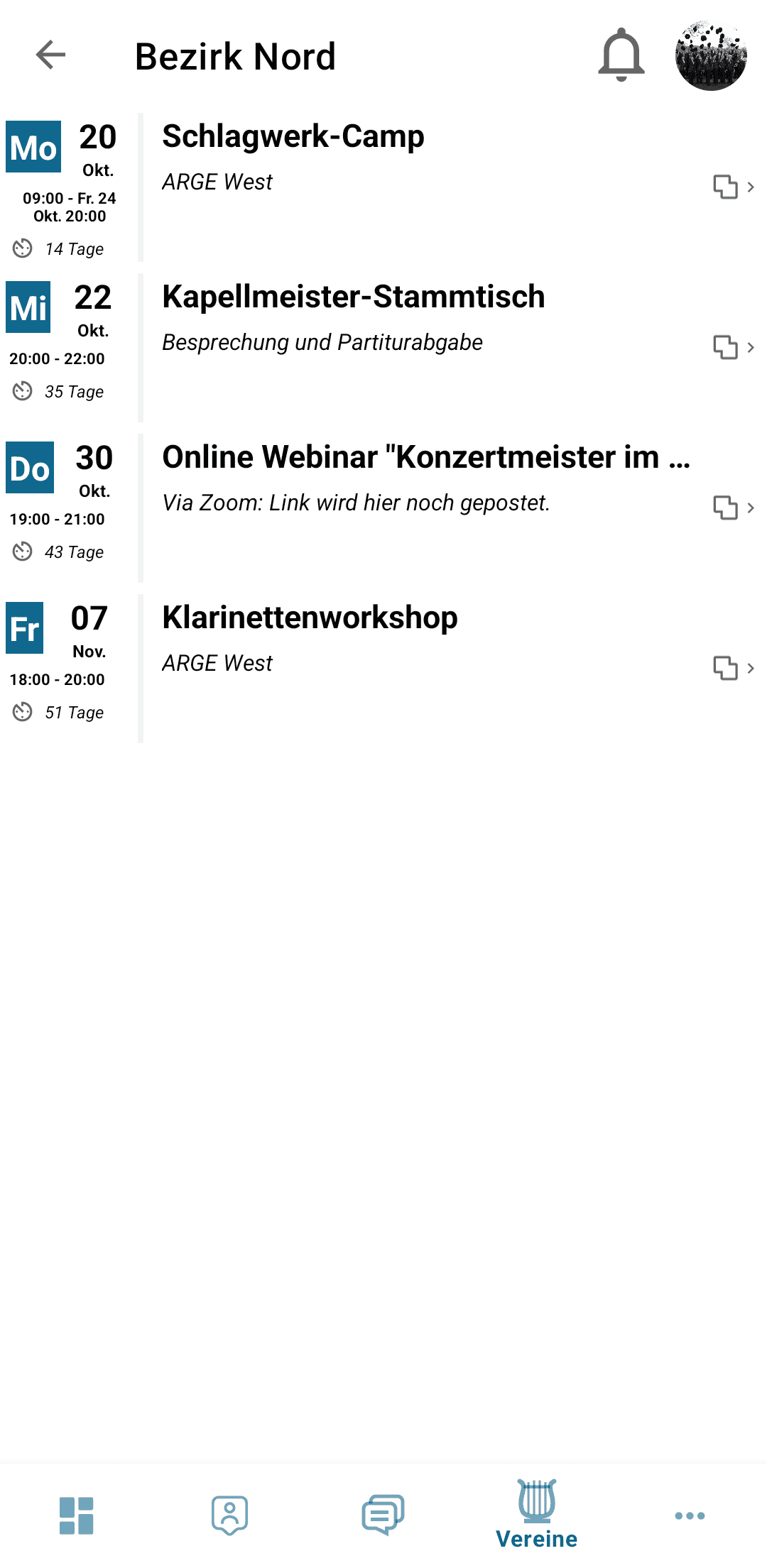 Termine von Verbandsbezirk