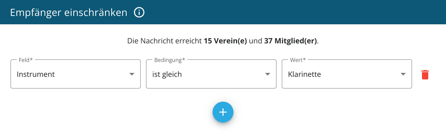 Empfänger einschränken